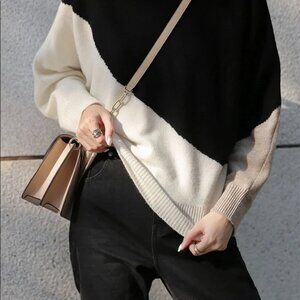 Petite Studio NYC Meredith Wool Sweater - Black & White Size S